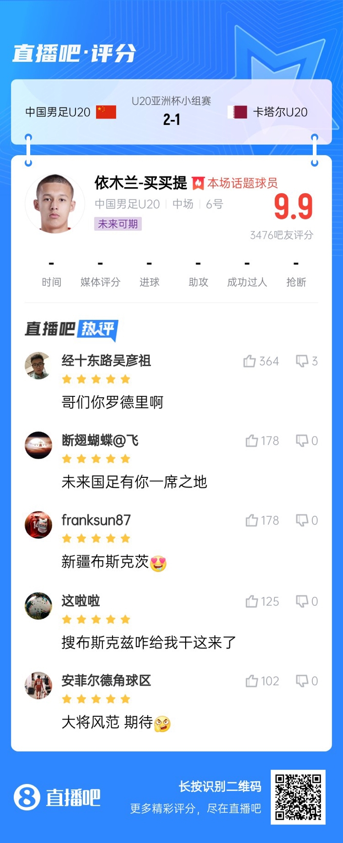  依木蘭+陳澤仕泰山中場連線！19歲依木蘭獲封：新疆布斯克茨！