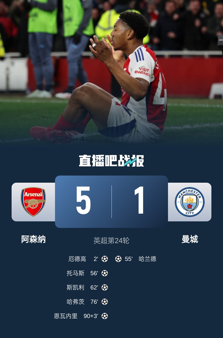  硬氣槍手無畏強(qiáng)敵！阿森納本賽季5-1碾壓曼城，3-0完勝皇馬