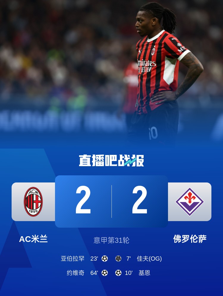  孔塞桑上任后米蘭有13場比賽先丟球落后，最終戰(zhàn)績?yōu)?勝1平6負(fù)